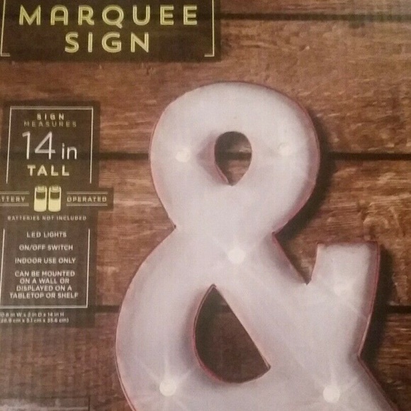 LED MARQUEE Sign AND & Light Up Wall NEW Ampersand Red Silver ART LED NEW 14" H - Picture 2 of 4